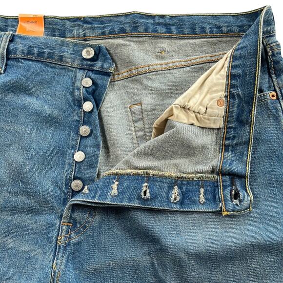 Levi’s Denim Shorts 42 Original 501 10" Button Fly Medium Wash Jorts - Picture 2 of 9
